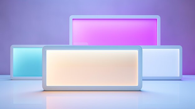 Espejos inteligentes pantallas interactivas tecnología personal fondo de color sólido