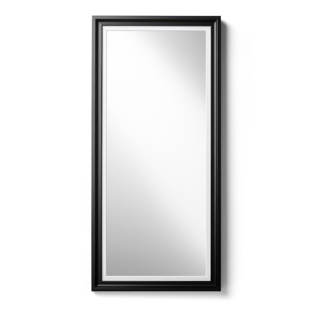 Espelho emoldurado isolado em fundo branco