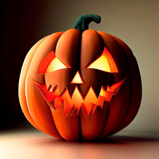 Foto la espeluznante calabaza de halloween en 3d