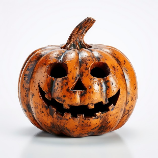 Una espeluznante calabaza tallada