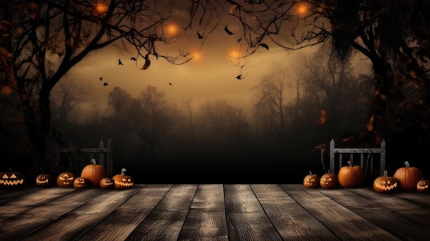 Foto espeluznante fondo de halloween con tablas de madera vacías fondo de terror oscuro