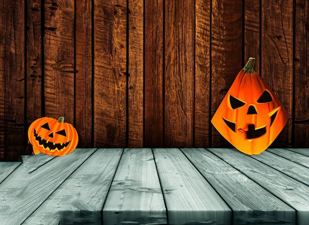 Espeluznante fondo de Halloween con tablas de madera vacías