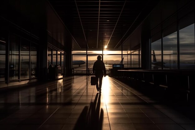 Espera para embarcar no avião Terminal Aeroporto Estação aérea transporte de passageiros voo avião aeronave realizando transporte internacional área de embarque