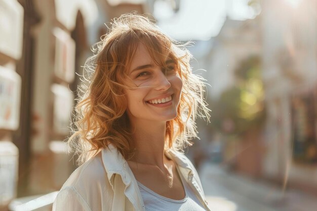 Esperanzas radiantes mujer embarazada feliz paseando