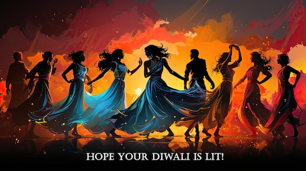 Espero que o seu Diwali esteja iluminado. Cartão de saudação indiano.