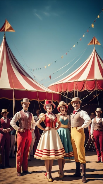 Foto espetáculo de circo retro