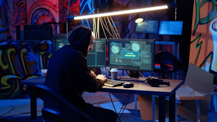 Foto espía profesional en secreto en el cuartel general robando con éxito información