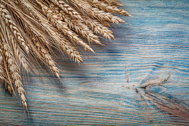 Espigas de trigo na madeira