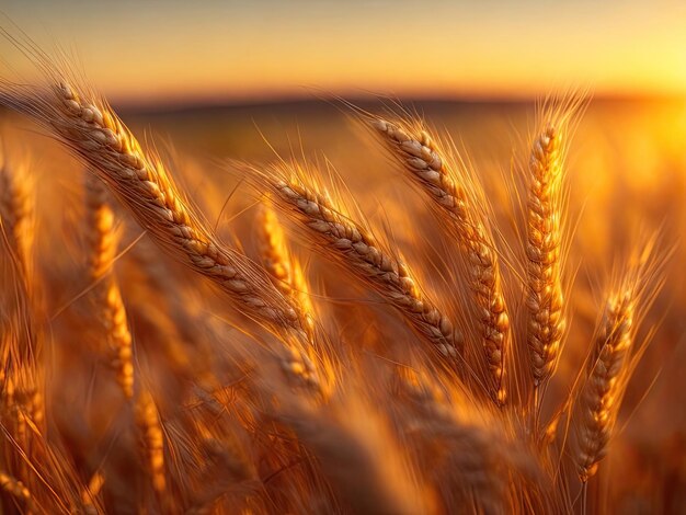 espigas jovens frescas de trigo verde jovem no campo primavera verão Espaço livre para texto ai generativo