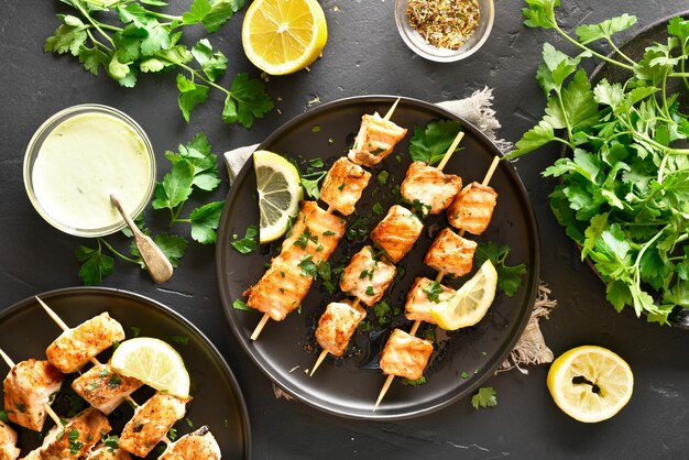 Espigas de salmón para barbacoa