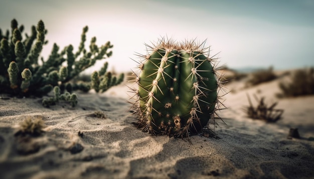 Espinas afiladas en plantas suculentas en clima árido generadas por IA