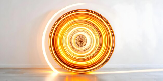 Una espiral abstracta de brillo plano que representa el concepto de optimización de procesos como una toma dinámica de un brillo