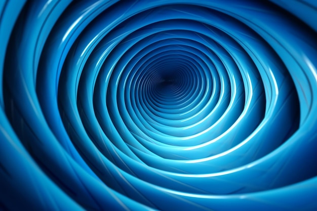 Una espiral azul de fondo metálico