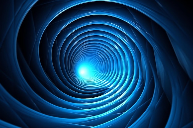 Espiral azul con una luz en la parte inferior.