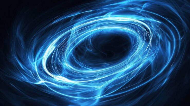 Una espiral azul con muchas líneas azules
