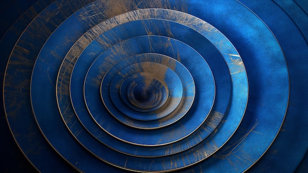 Foto una espiral azul se muestra con las palabras 