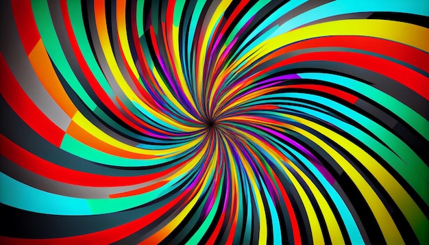 Una espiral colorida con un centro negro y un centro negro.