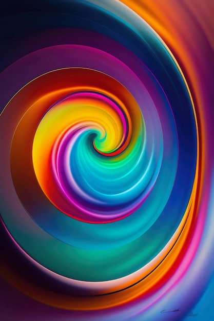 Una espiral colorida con un diseño abstracto en espiral