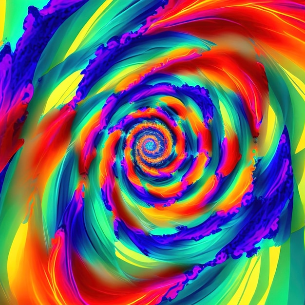 Una espiral colorida con un diseño en espiral en el centro.