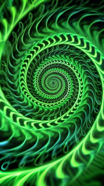 Espiral fractal verde abstracto