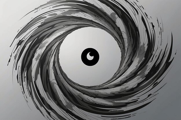 Espiral con líneas de colores grises como fondo vectorial abstracto dinámico o logotipo