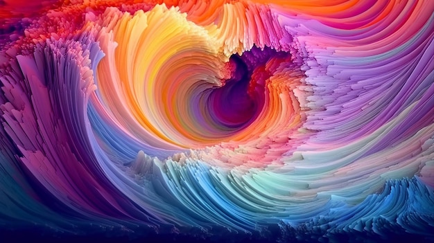 Foto espiral de montaña púrpura que fluye una imaginación brillante