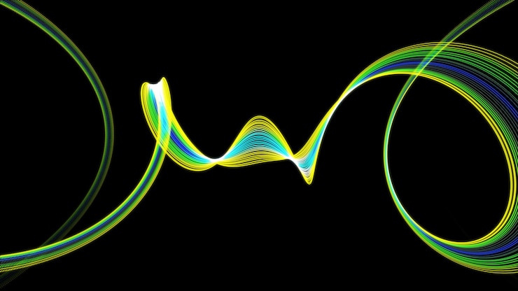 Foto espiral multicolor sobre fondo negro fondo moderno abstracto