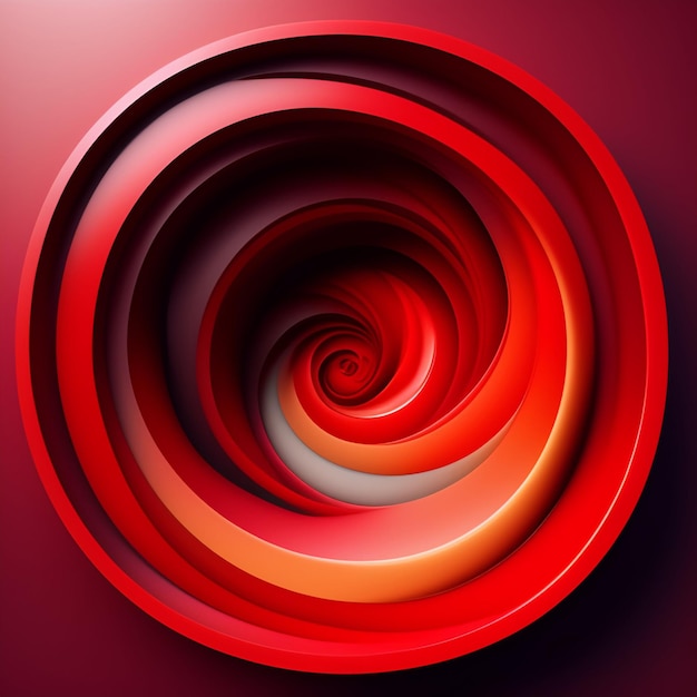 Una espiral roja y naranja con la palabra en el medio.