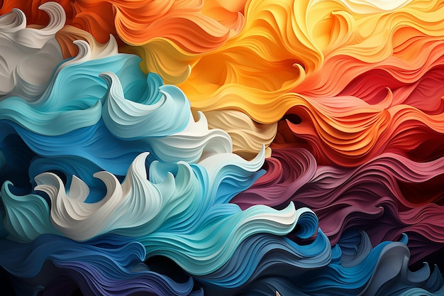 espirales de ondas temporales surrealistas colores vibrantes invertidos al azar ondas Bauhaus apiladas