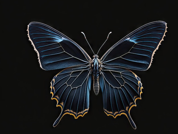 Espírito animal borboleta em fundo preto ai generativo