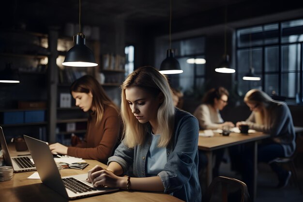 Foto espírito de startups tecnológicas e jovens empresários no espaço de trabalho moderno