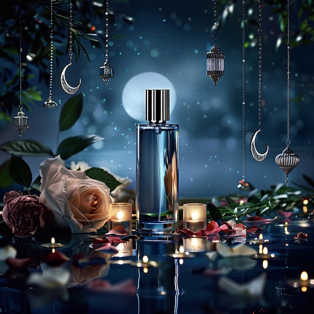 Espírito do Ramadão para anúncio de perfume cilíndrico