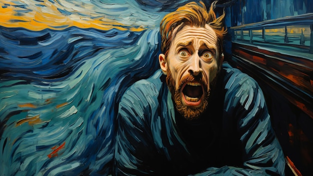 Espírito humano resiliente Uma obra-prima da adversidade inspirada em Van Gogh