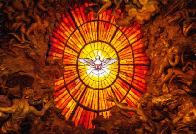 Foto espírito santo símbolo de paz amor e esperança conceito para o cristianismo deus céu