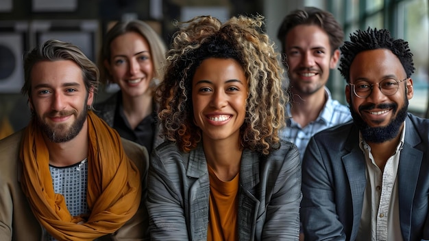 Foto espíritu de equipo inclusivo concepto posterior a la reunión diversidad inclusión actividades de creación de equipos técnicas de colaboración participación de los empleados