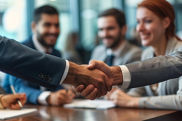 Foto espíritu de equipo profesionales de negocios en acción