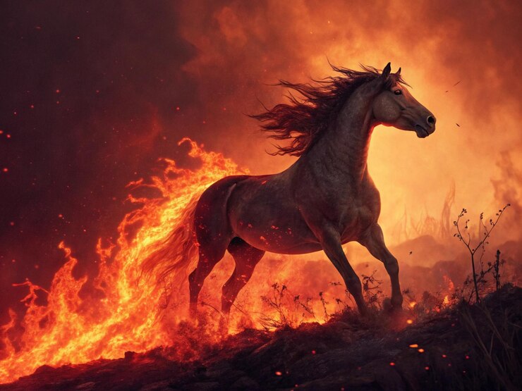 El espíritu del fuego en forma de caballo