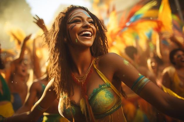 Foto el espíritu de la samba un tapiz humano de la felicidad brasileña