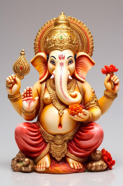 Espiritualidade Atemporal Deidade de Ganesha em uma tela branca