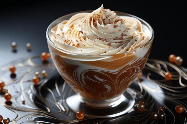 Foto espirros de espuma de cappuccino cremoso