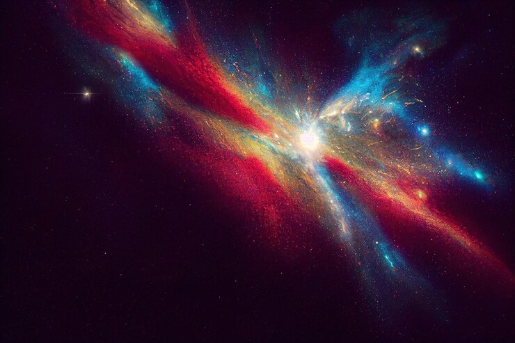 Foto espléndido universo de galaxias estrelladas de colores vibrantes en ilustración de arte digital 3d
