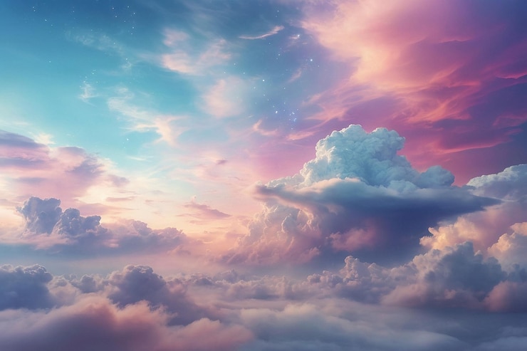 Foto esplendor celestial o brilho das nuvens coloridas