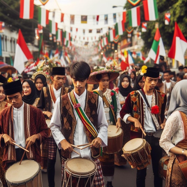 Foto el esplendor cultural revelado navegando a través de las celebraciones y el estilo de vida indonesios