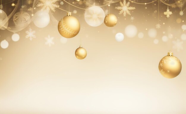 Foto esplendor dourado de natal banner de feliz natal com bolas cintilantes