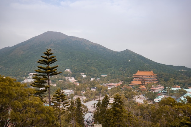 Foto esplendor escénico de ping ngong, isla de lantau, hong kong.