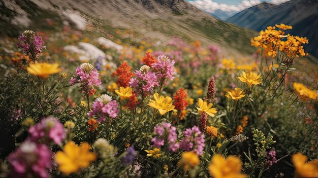 El esplendor floral en los picos de las montañas