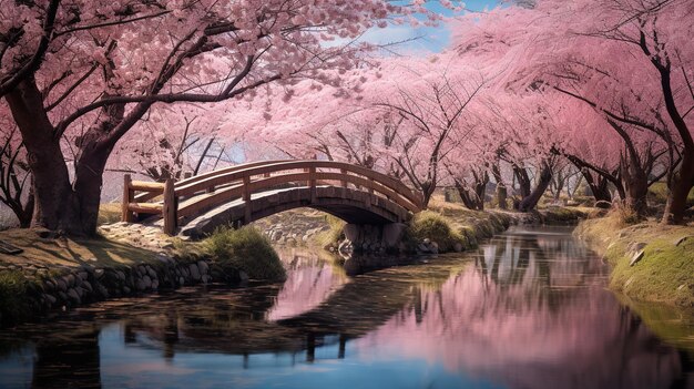 Esplendor de flores de cerezo primaveral generado por IA