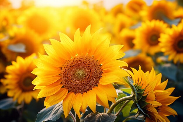 El esplendor del girasol en flor