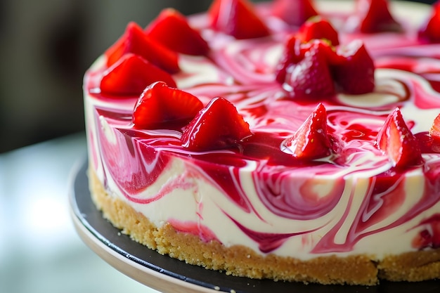 El esplendor de la primavera El hermoso pastel de fresa Un delicioso postre