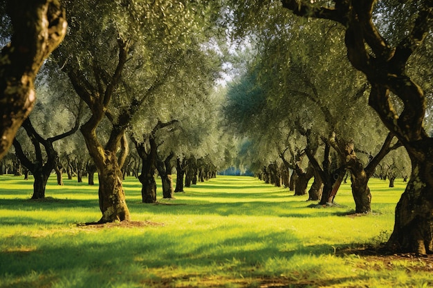 Foto el esplendor reluciente de los olivos